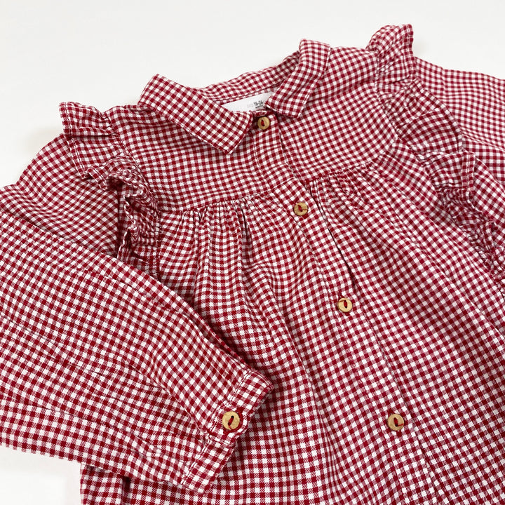 Zara red vichy blouse 18-24M/92 2