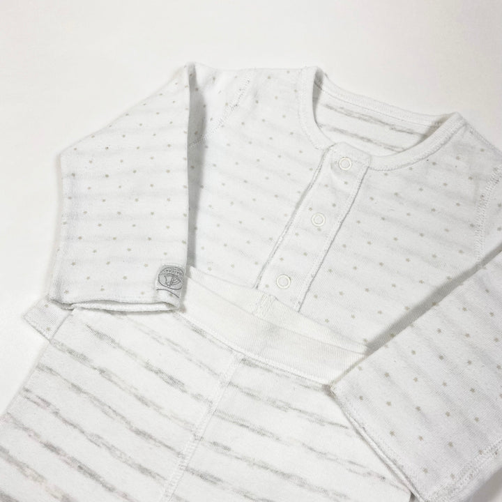 Petit Bateau white reversible top and pants set 6M/67 2