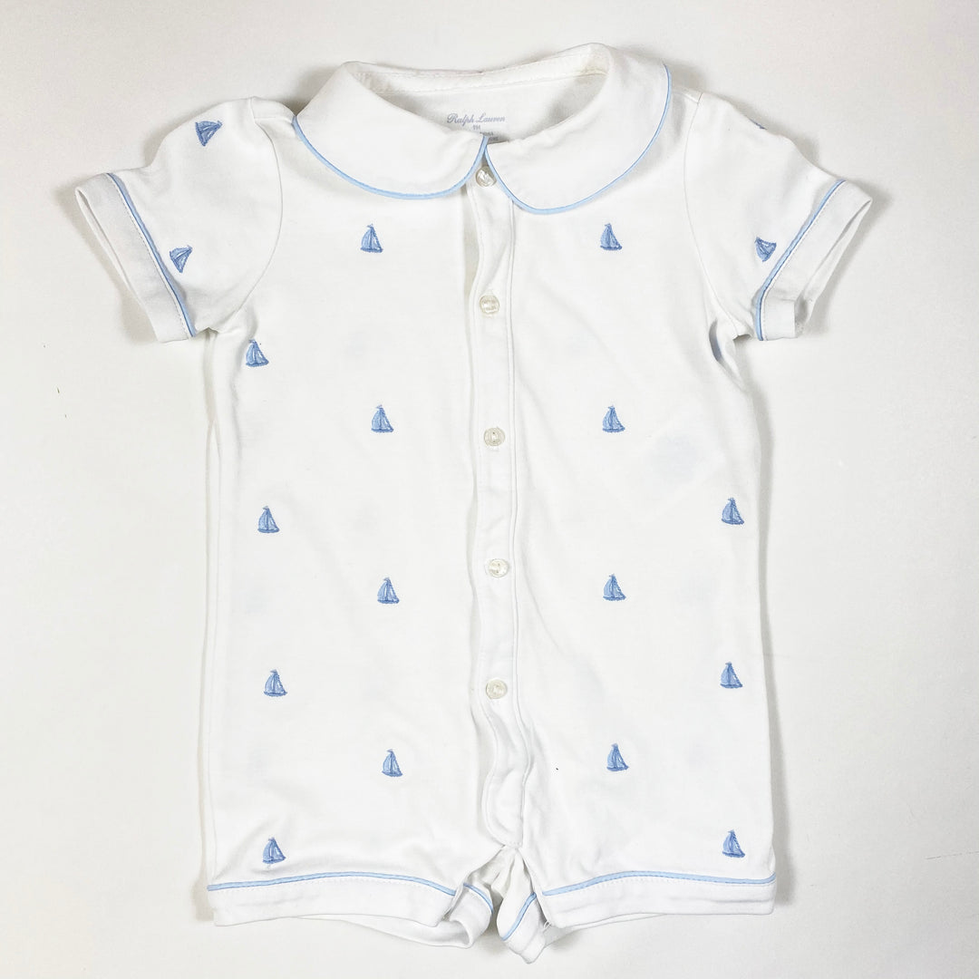 Ralph Lauren white short jumpsuit with boat embroidery 9M