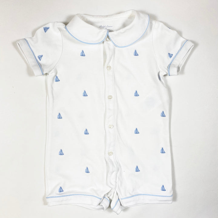 Ralph Lauren white short jumpsuit with boat embroidery 9M