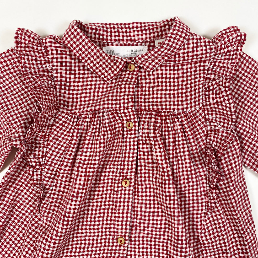 Zara red vichy blouse 18-24M/92 3
