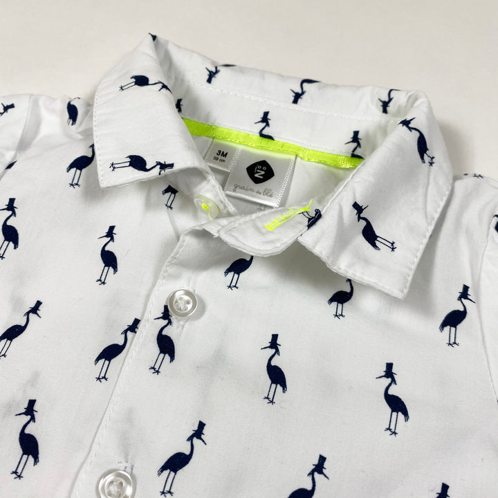 Grain de Blé white flamingo shirt 3M/59 2