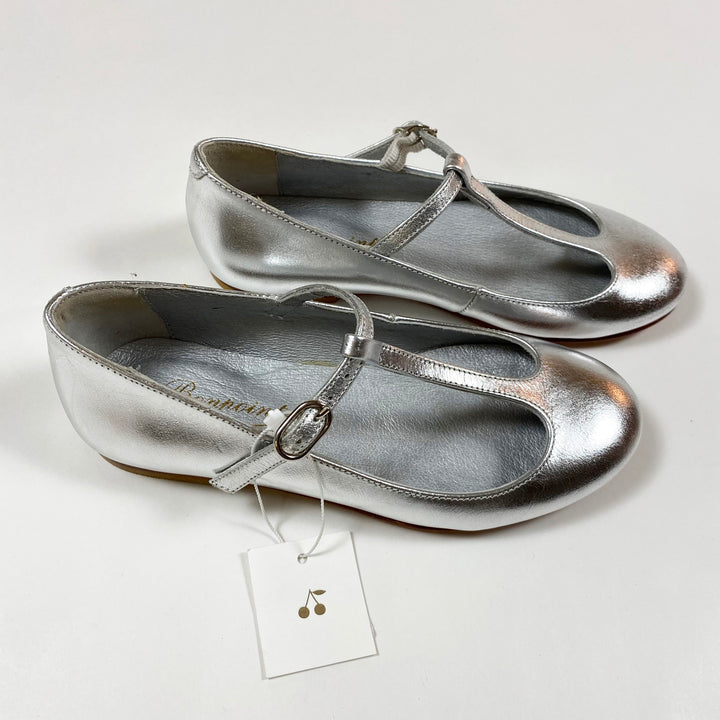 Bonpoint silver mary janes 29 2