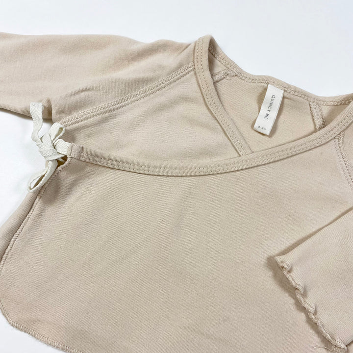 Quincy Mae light beige wrap top 0-3M 2