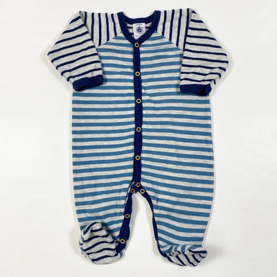 Petit Bateau blue striped pyjama with feet 3M/60 1