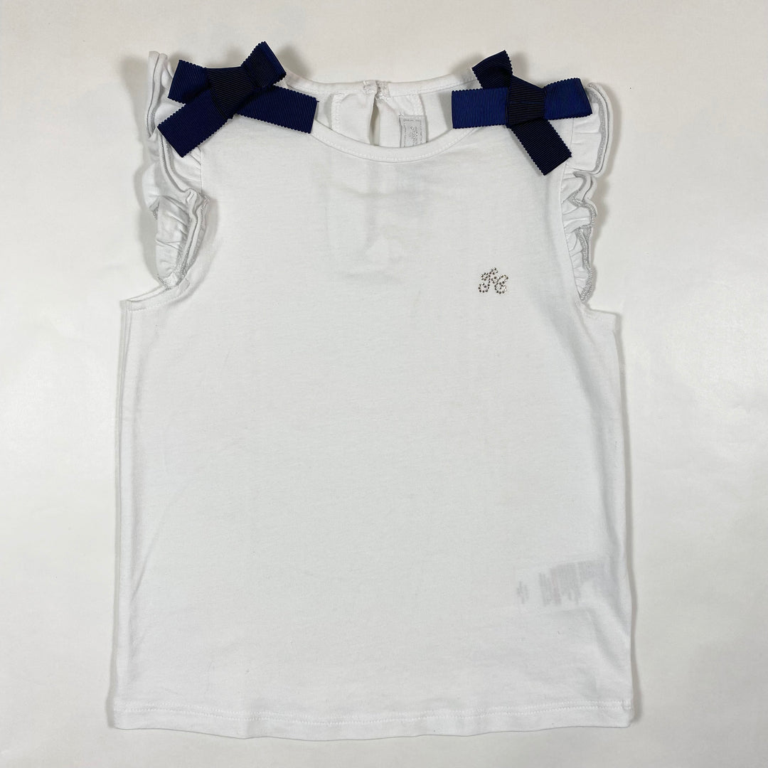 Tartine et Chocolat white top with bows 6Y 1