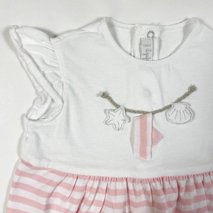 il gufo pink/white marine romper 3M