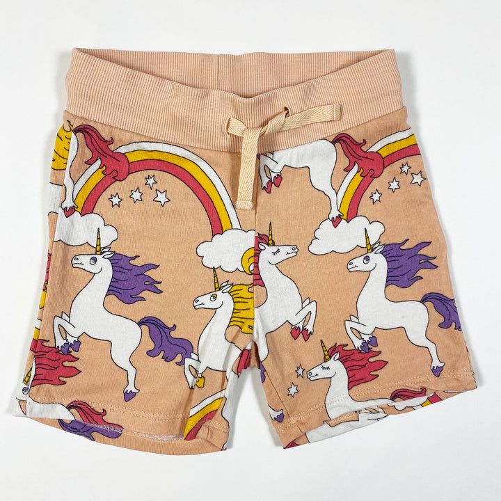 Mini Rodini pink unicorn print sweatshorts 92/98