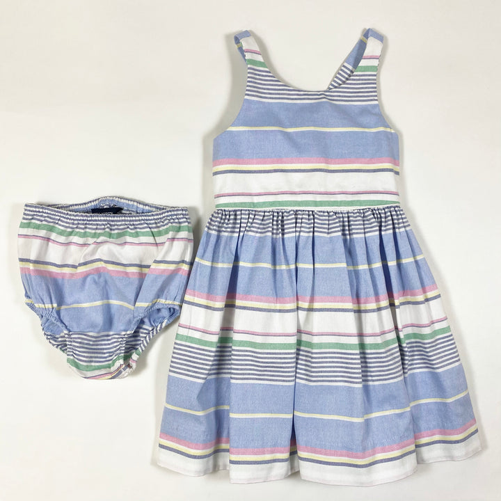 Ralph Lauren striped sleeveless bow dress with bloomers 3Y