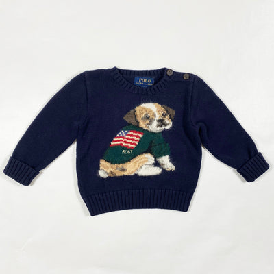 Ralph Lauren navy puppy knit pullover 9M 1