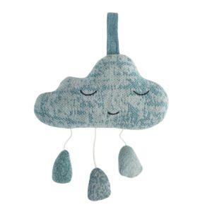 Sebra blue Cloud cotton knit musical mobile Second Season