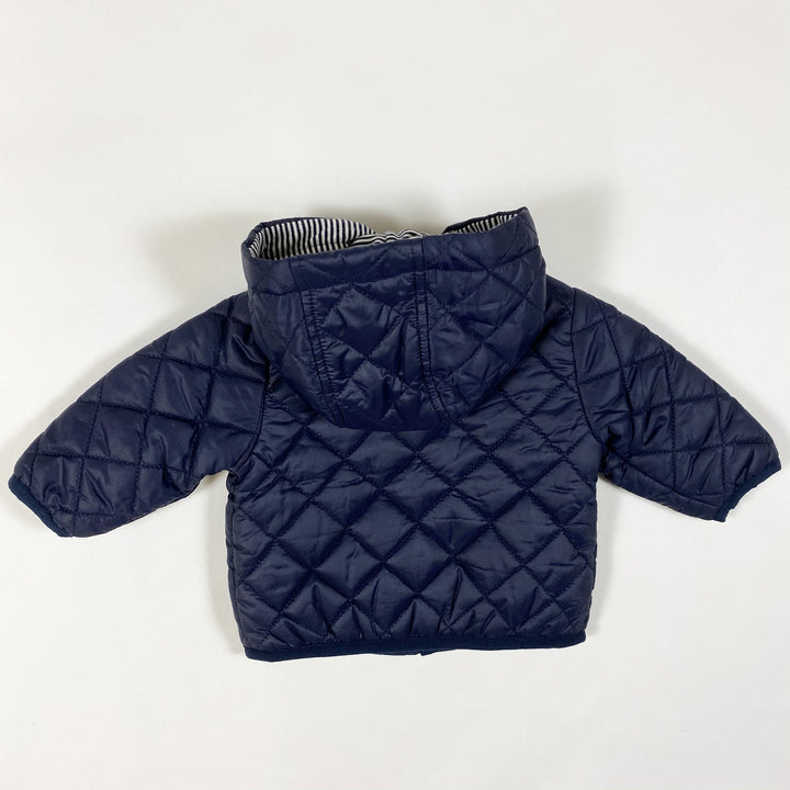 Petit Bateau marineblaue gesteppte Jacke mit Fleece-Futter 3M/60