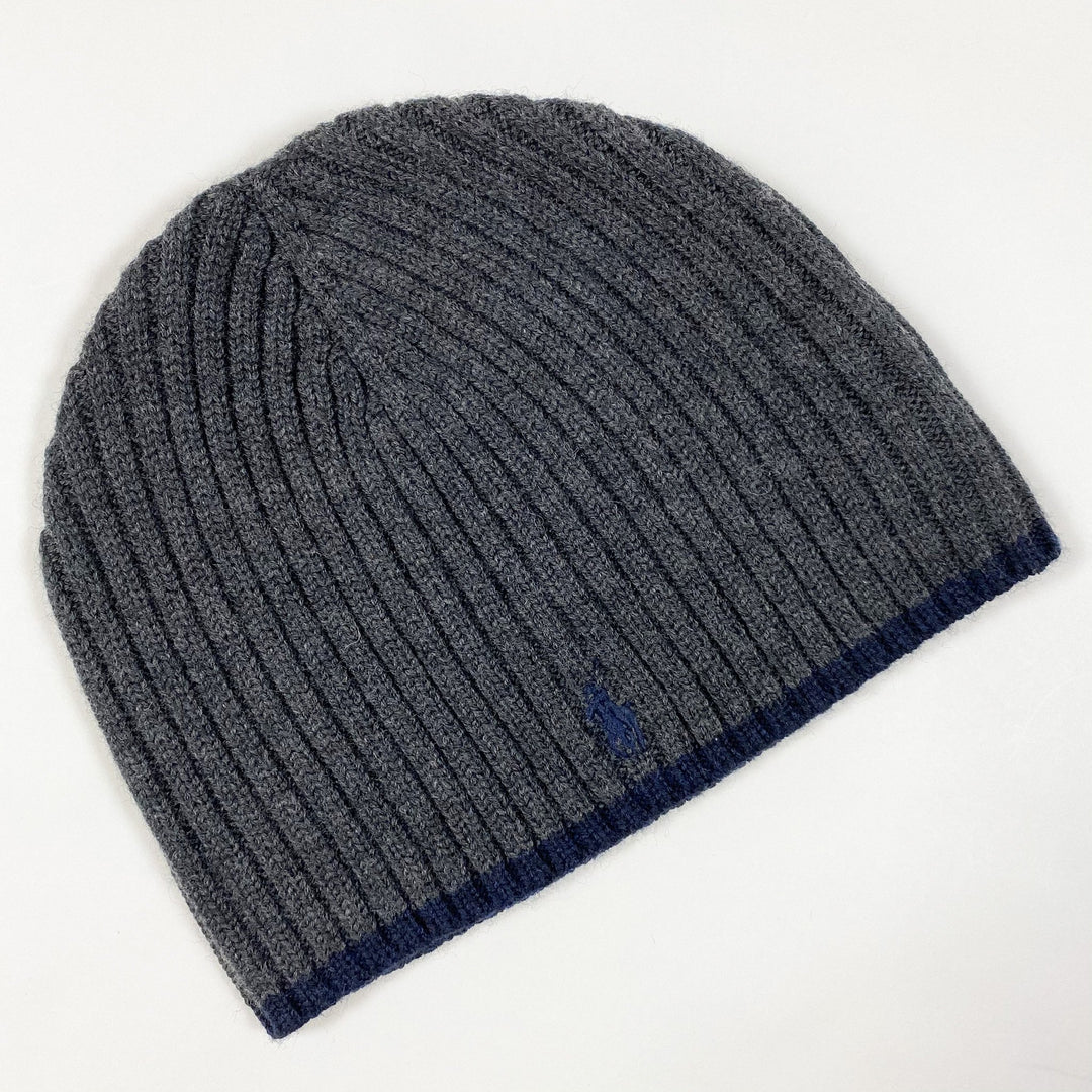 Ralph Lauren dark grey rib knit hat 2-4T
