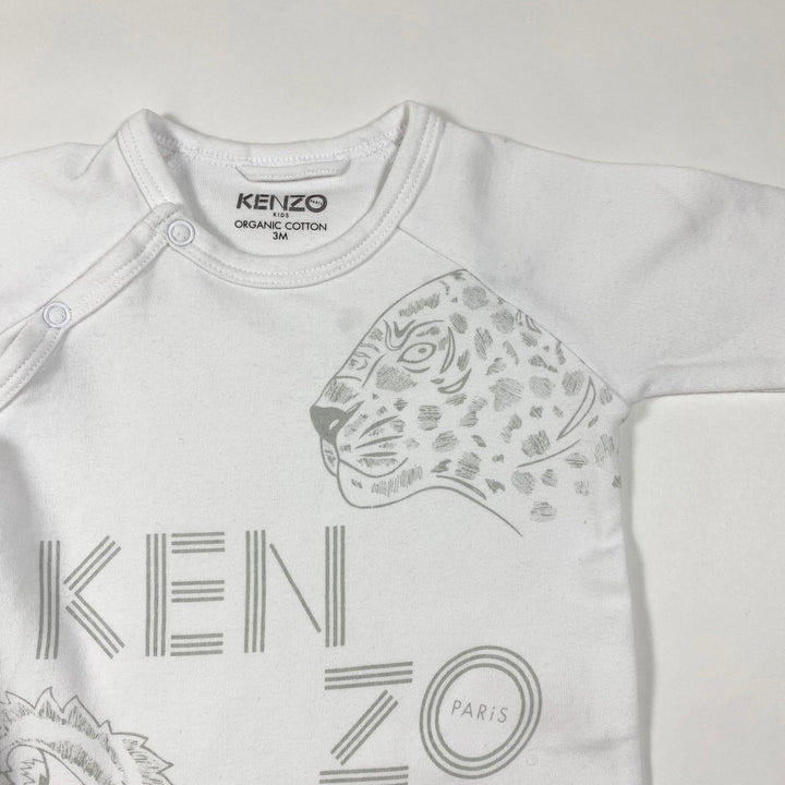 Kenzo weisser Tiger-Baby-Overall & Mützen-Set 3M