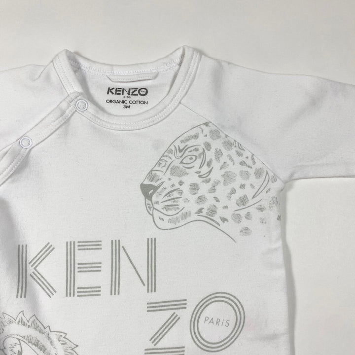 Kenzo white tiger baby jumpsuit & hat set 3M