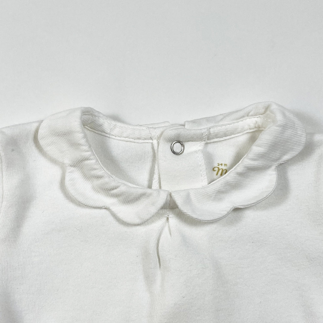 Mayoral white body with petal collar 2-4M