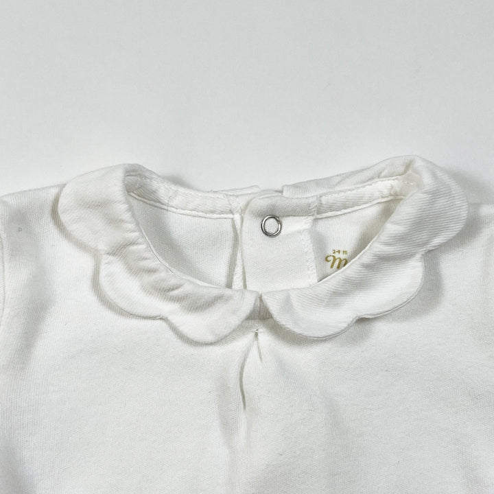 Mayoral white body with petal collar 2-4M