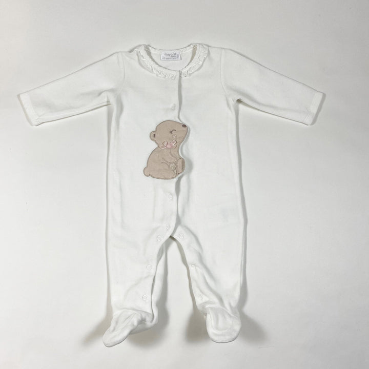 Mayoral weisser Velours-Pyjama mit Teddy-Verzierung 2-4M/60