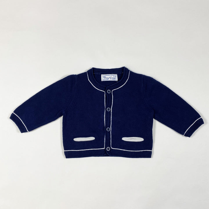 Mayoral navy cardigan with white pockets 2-4M/65