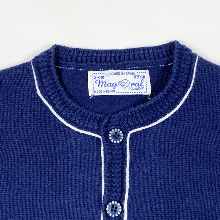 Mayoral navy cardigan with white pockets 2-4M/65