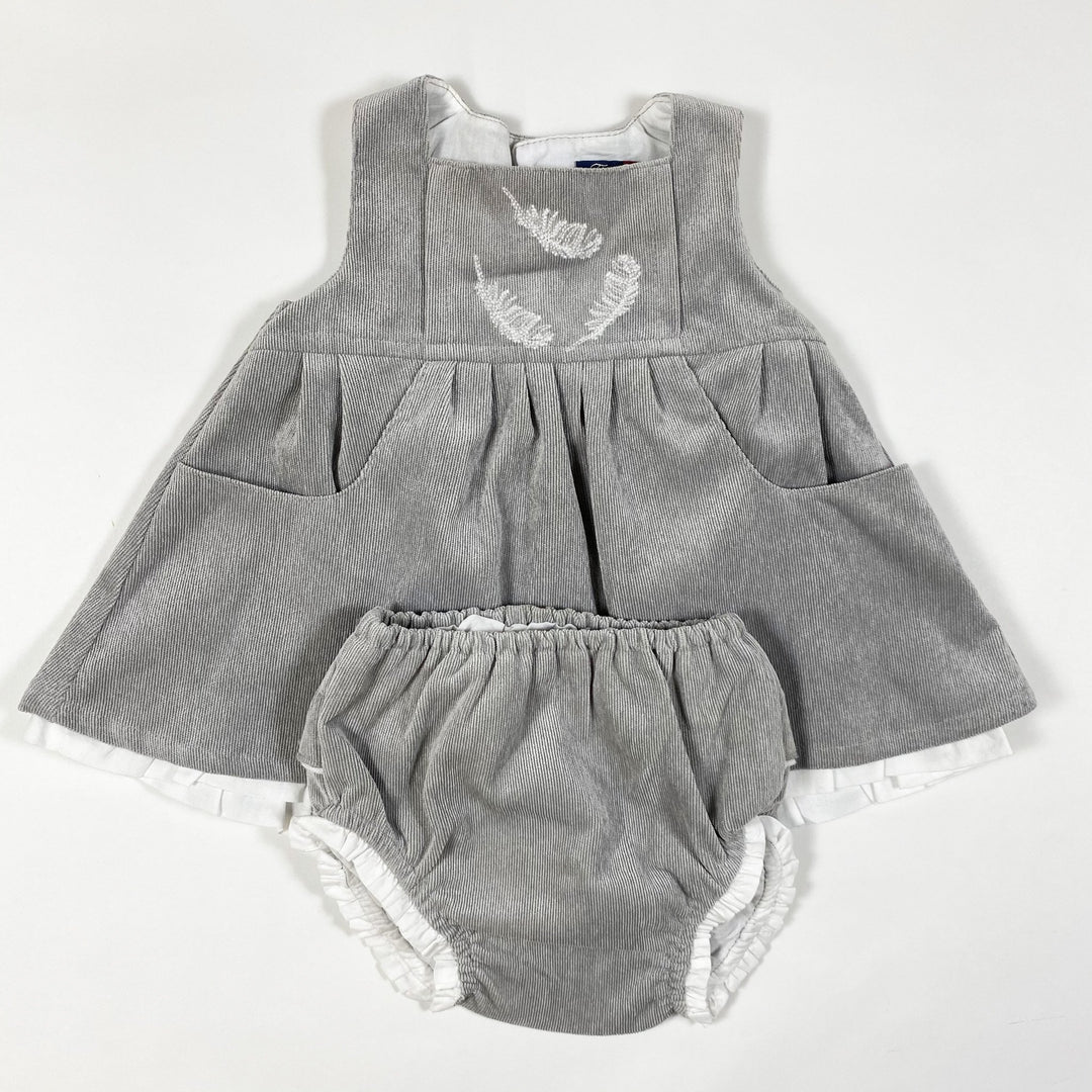 Tizzas graues Kordkleid & Pumphose 3-6M