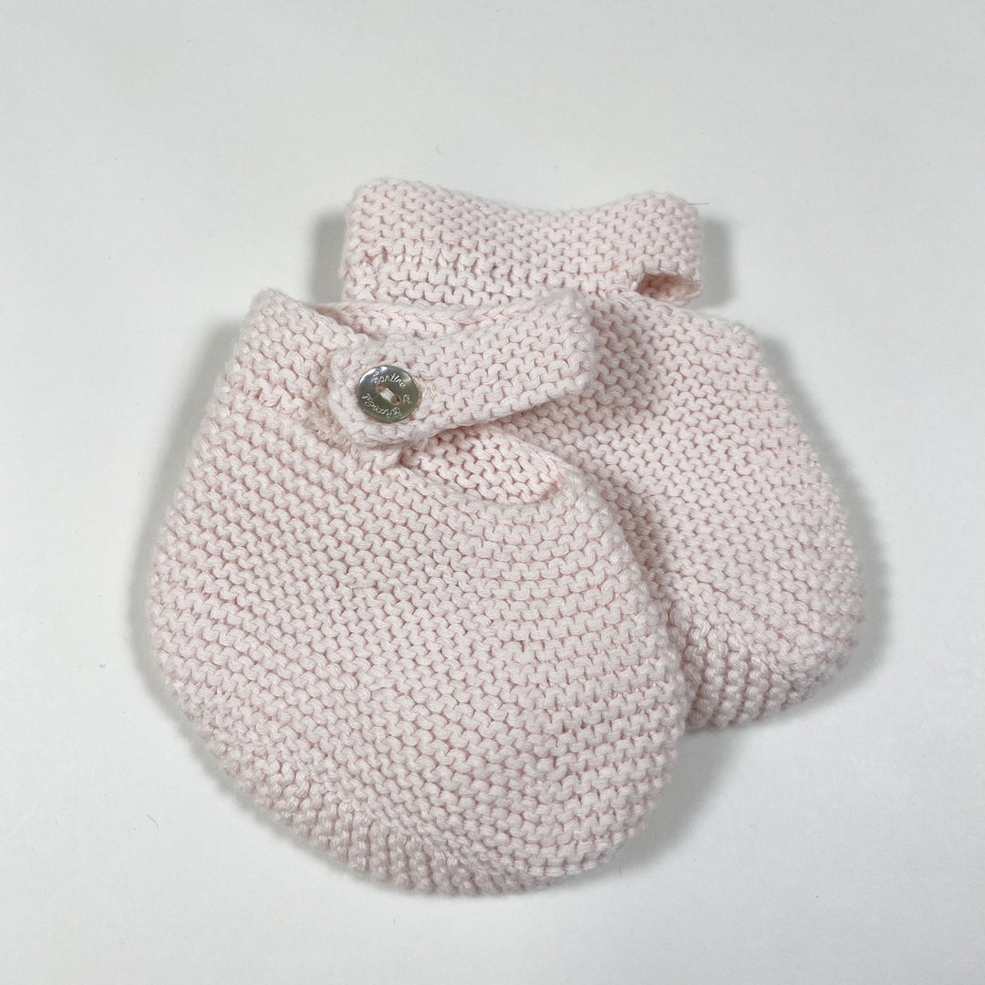 Tartine et Chocolat soft rose knit baby booties 3M/6M
