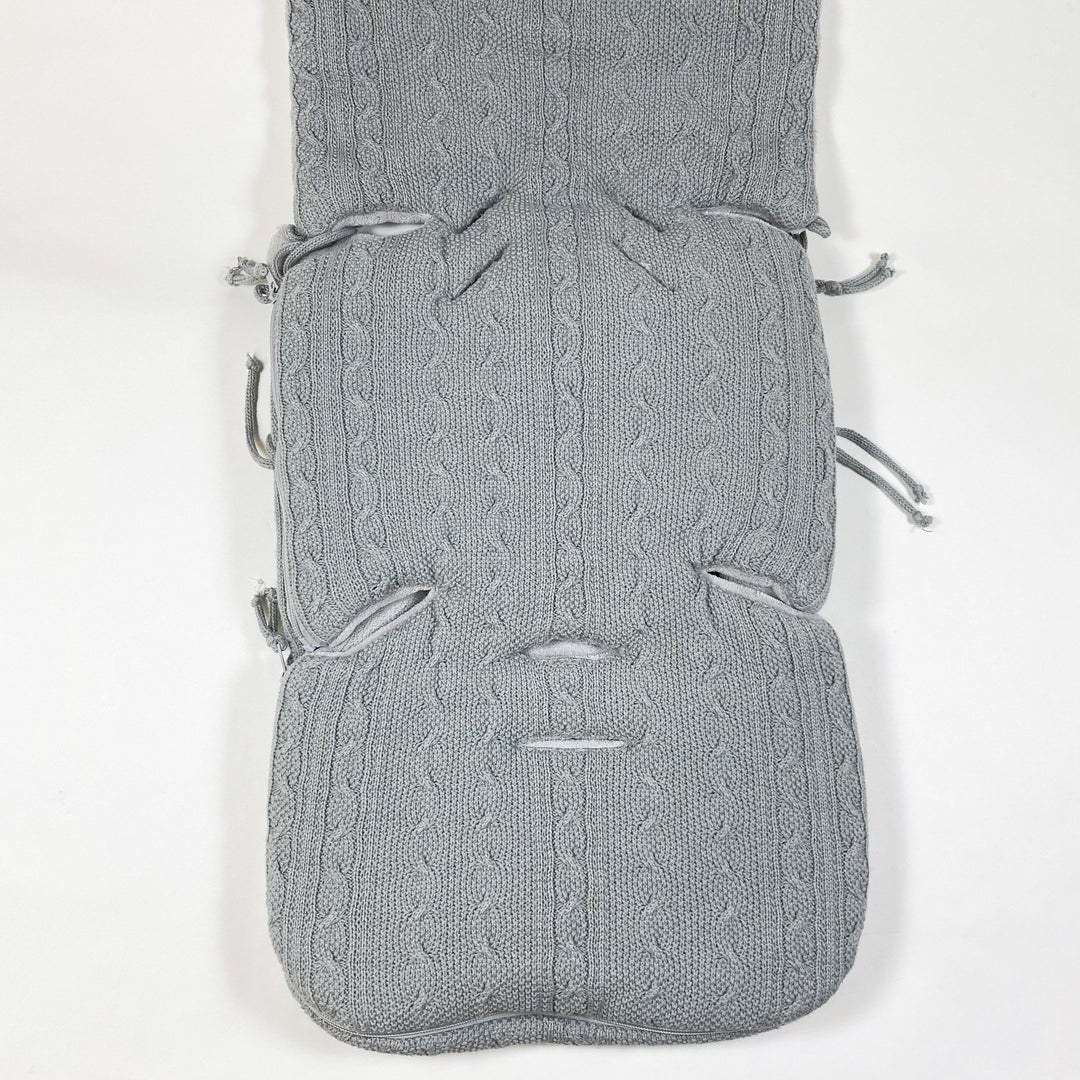 Baby's Only grey cable knit, fleece lined winter foot muff/fusssack 86cm