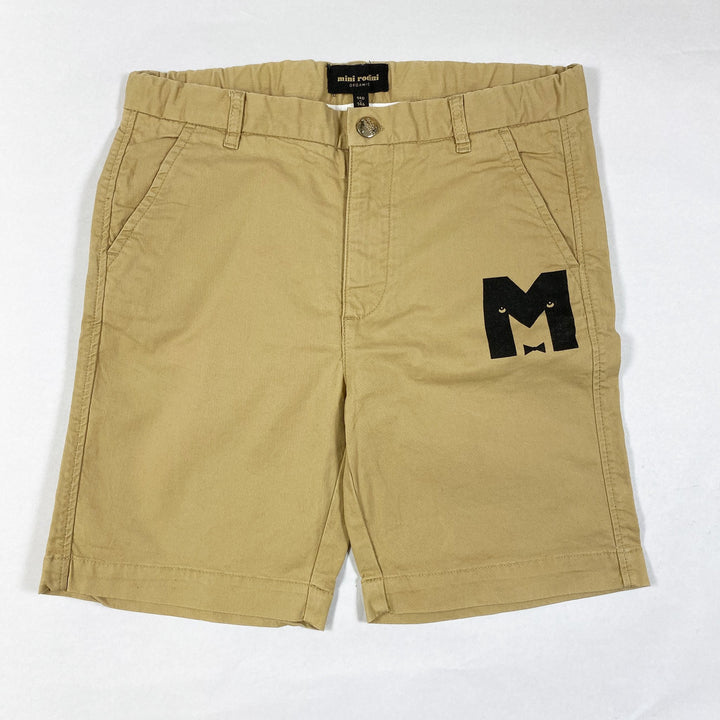 Mini Rodini beigefarbene Shorts mit M-Print 140-146