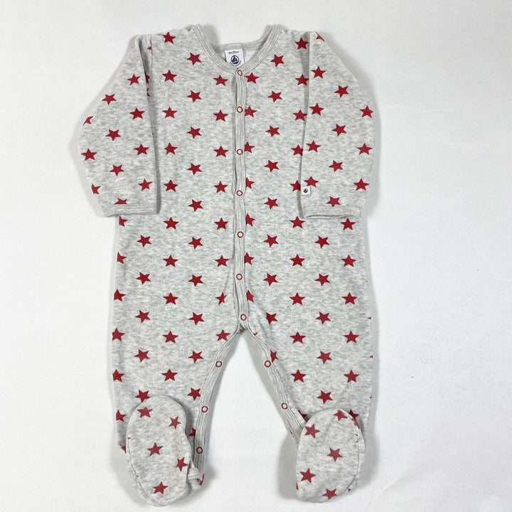 Petit Bateau grey pyjama with red stars 18M/81