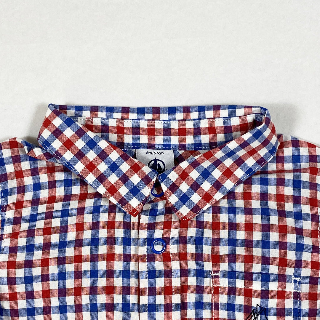 Petit Bateau red and blue checked shirt 6M/67