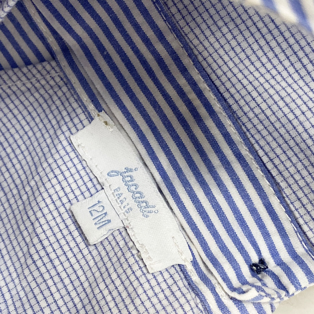 Jacadi blue striped romper 12M