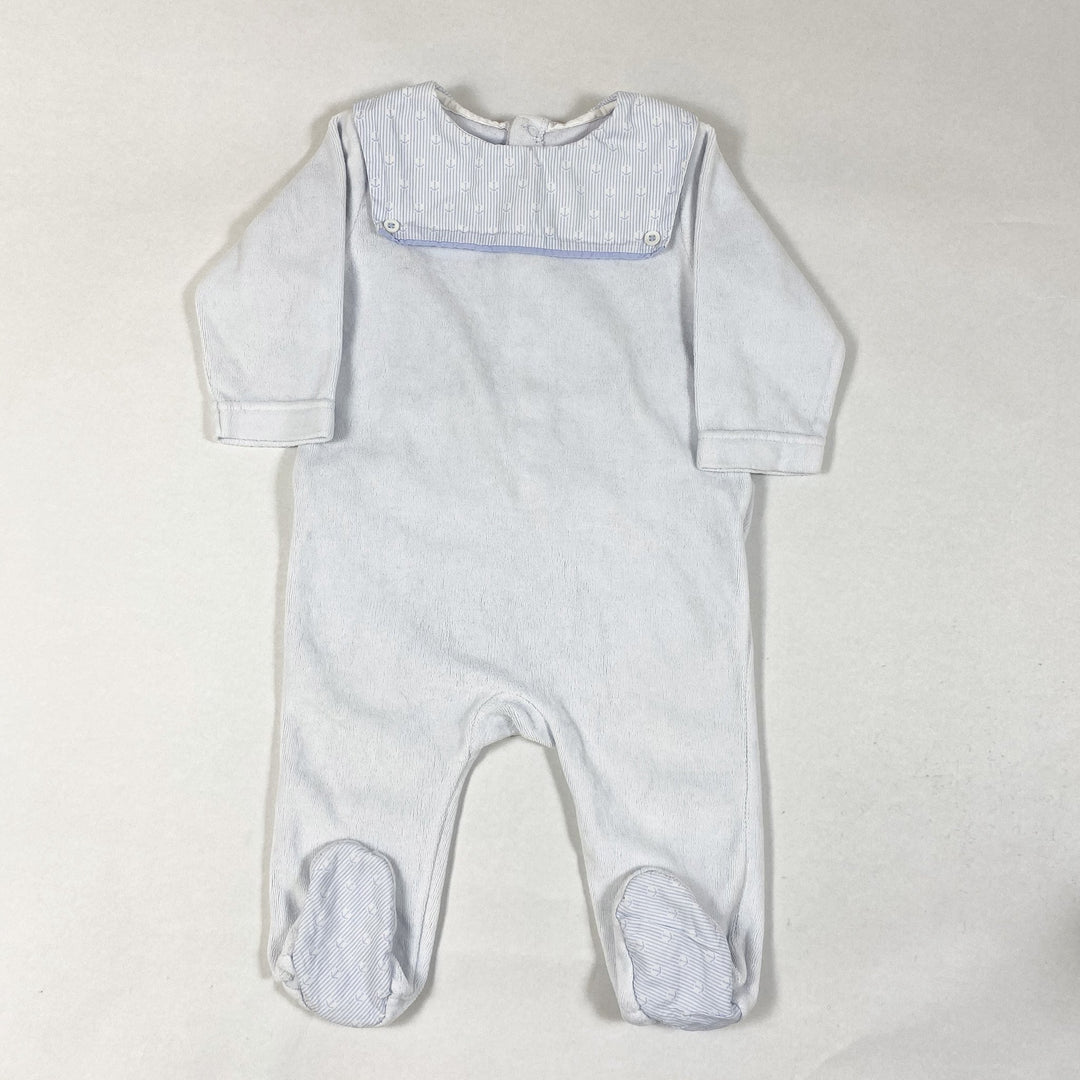 Jacadi babyblauer Frottee Matrosen-Schlafanzug 6M