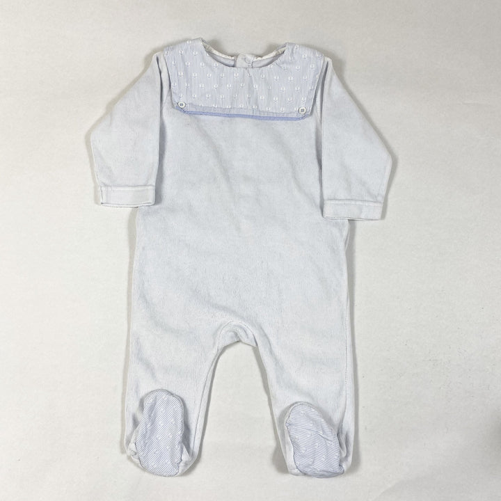 Jacadi babyblauer Frottee Matrosen-Schlafanzug 6M