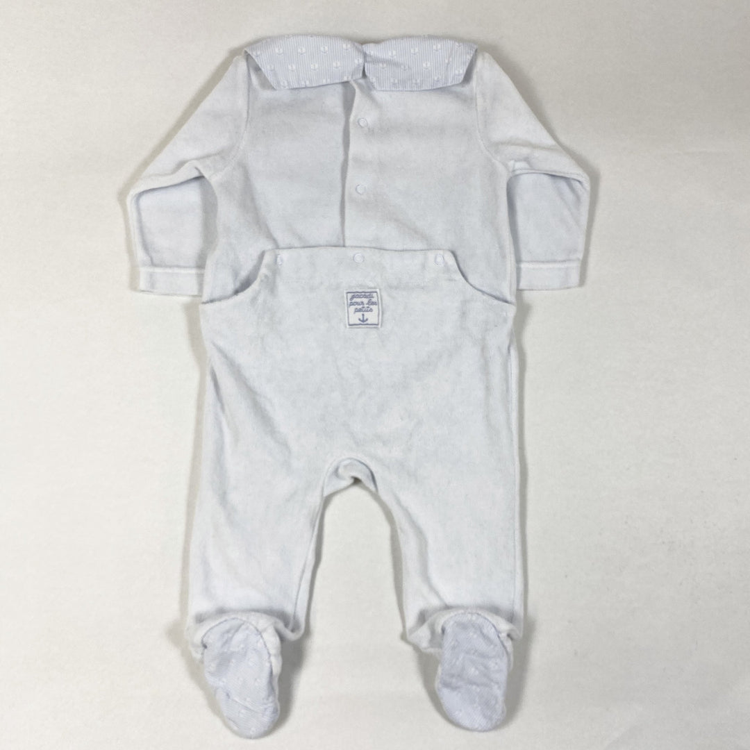 Jacadi babyblauer Frottee Matrosen-Schlafanzug 6M