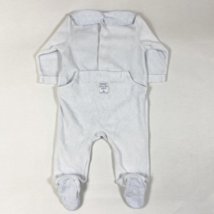Jacadi babyblauer Frottee Matrosen-Schlafanzug 6M