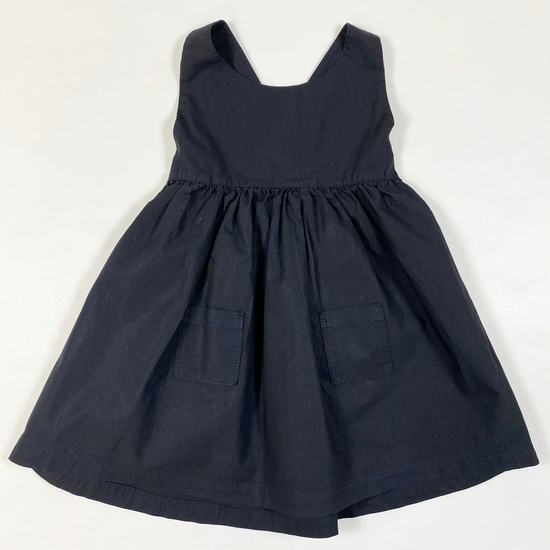 1+ in the Family luciana dark navy sleeveless poplin dress Second Season 18M