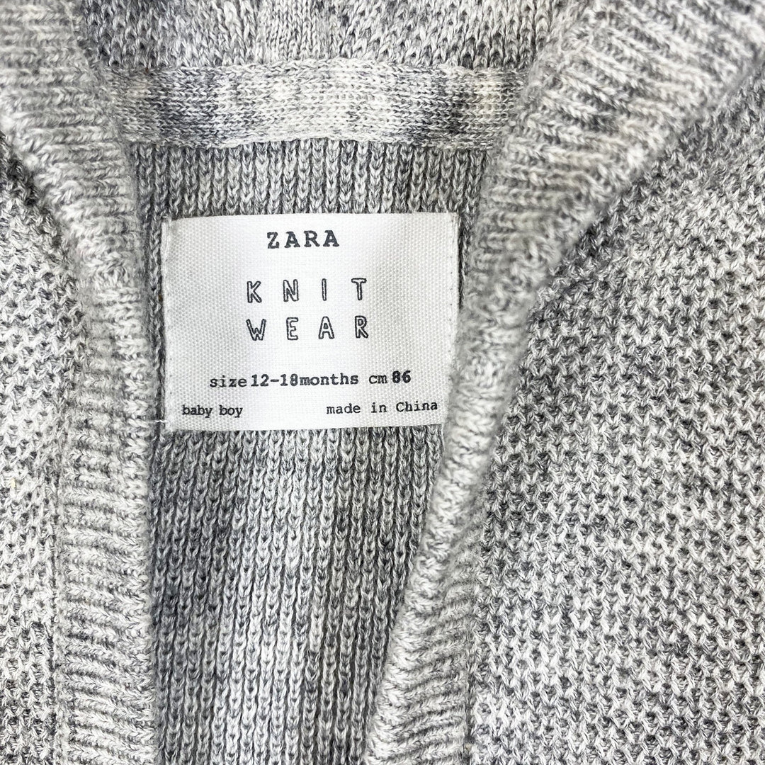 Zara grey knit hoodie 12-18M/86
