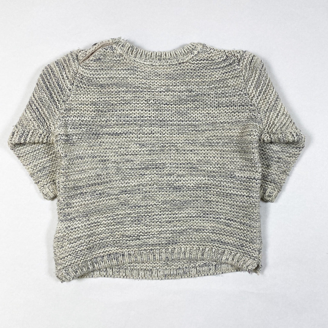 Zara melange grey knit jumper with crocheted house application 6-9M/74