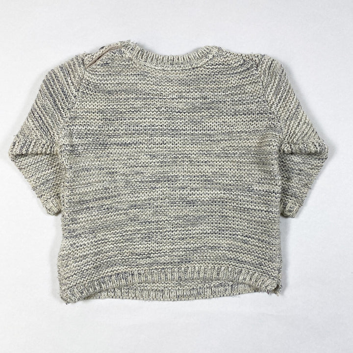 Zara melange grey knit jumper with crocheted house application 6-9M/74