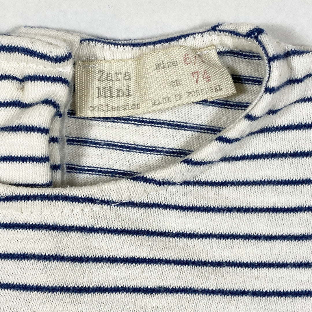 Zara blau gestreiftes langärmeliges Kleid 6-9M/74