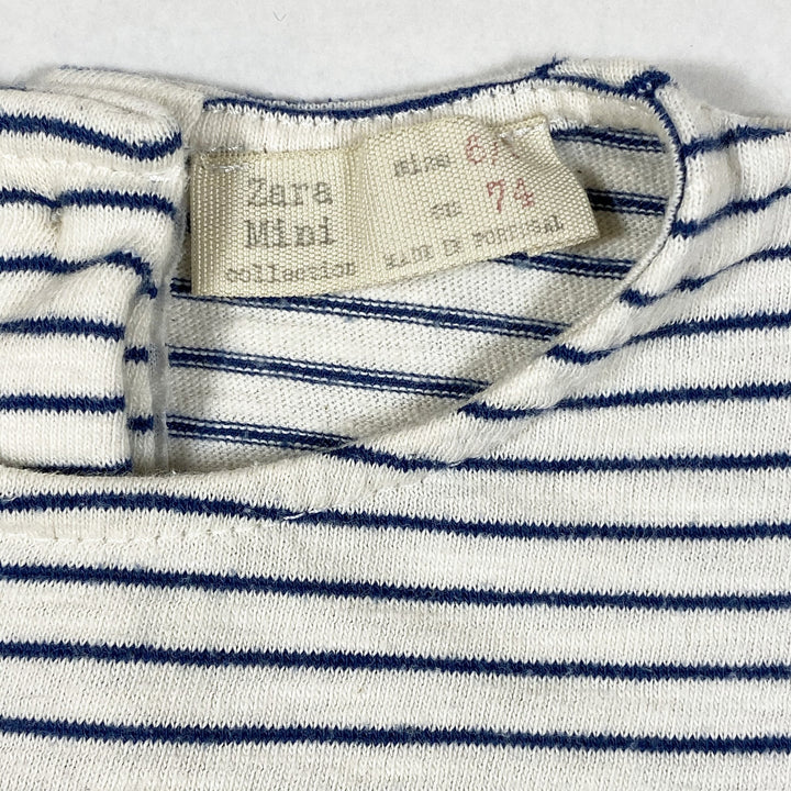 Zara blau gestreiftes langärmeliges Kleid 6-9M/74