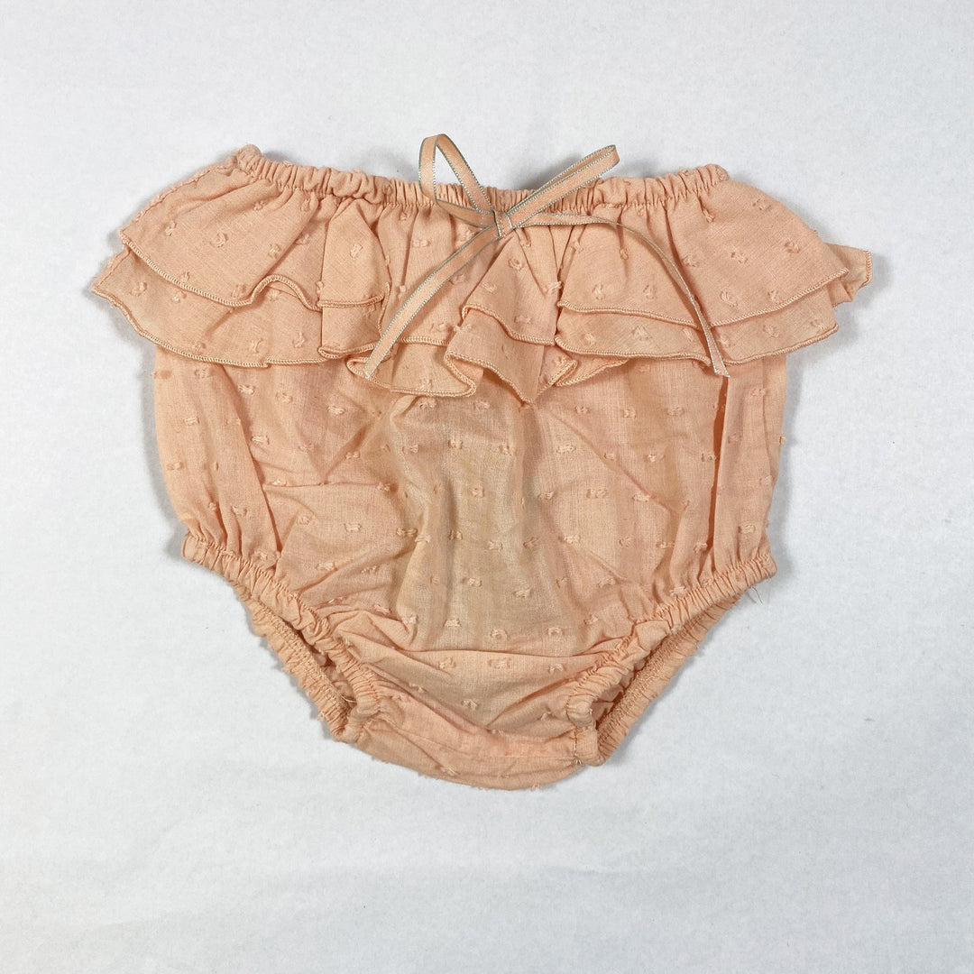 Plumeti Rain peach ruffled bloomers 9M
