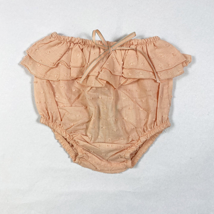 Plumeti Rain peach ruffled bloomers 9M