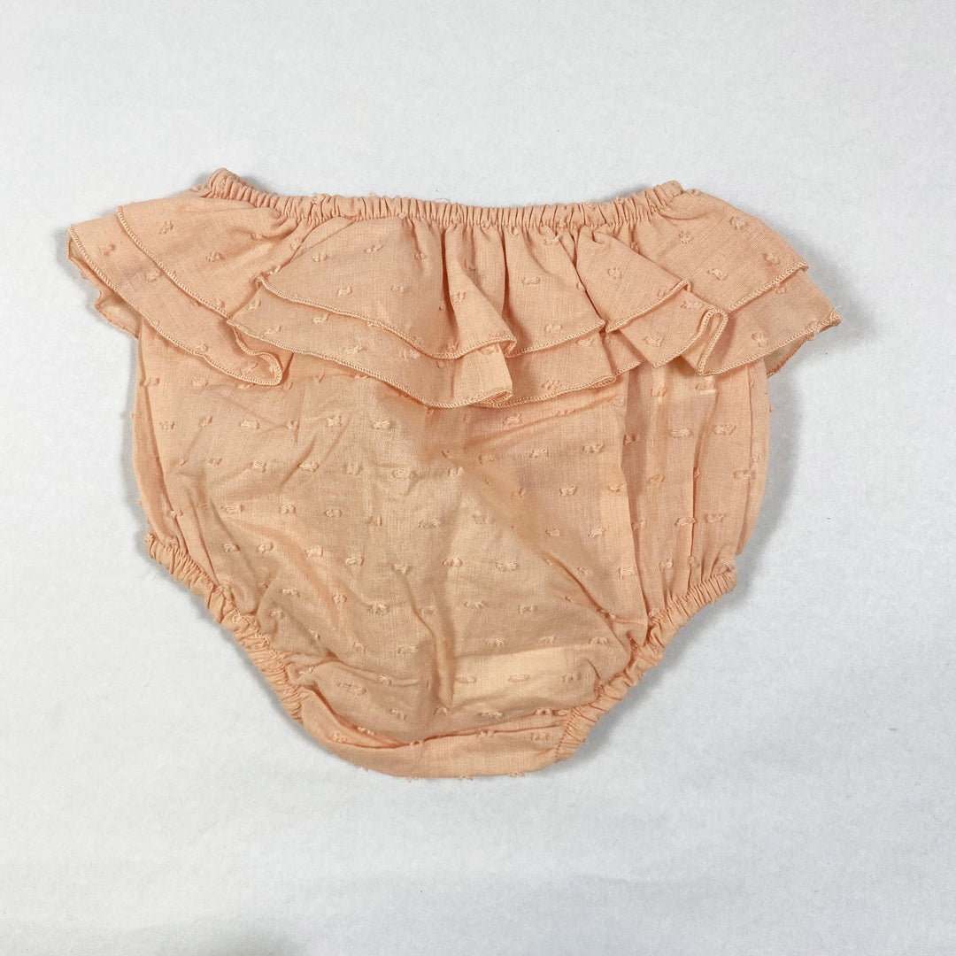 Plumeti Rain peach ruffled bloomers 9M