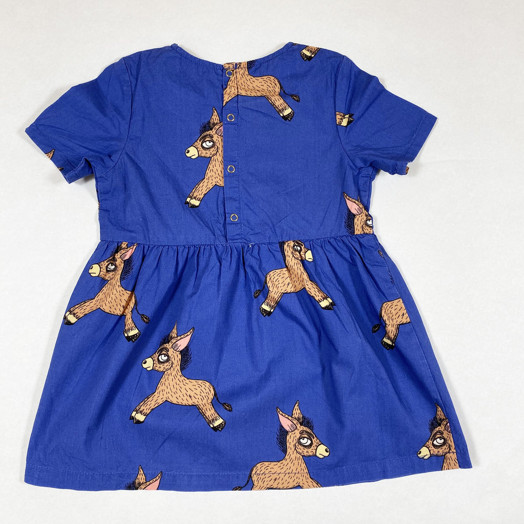 Mini Rodini short-sleeved blue dress with donkey print 80-86