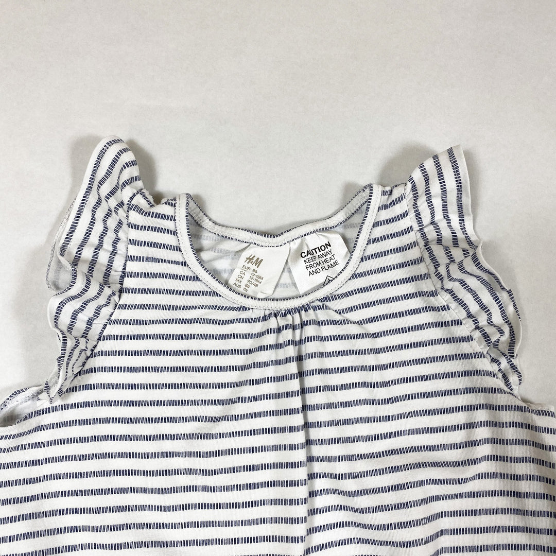 H&M blue and white sleeveless striped romper 86