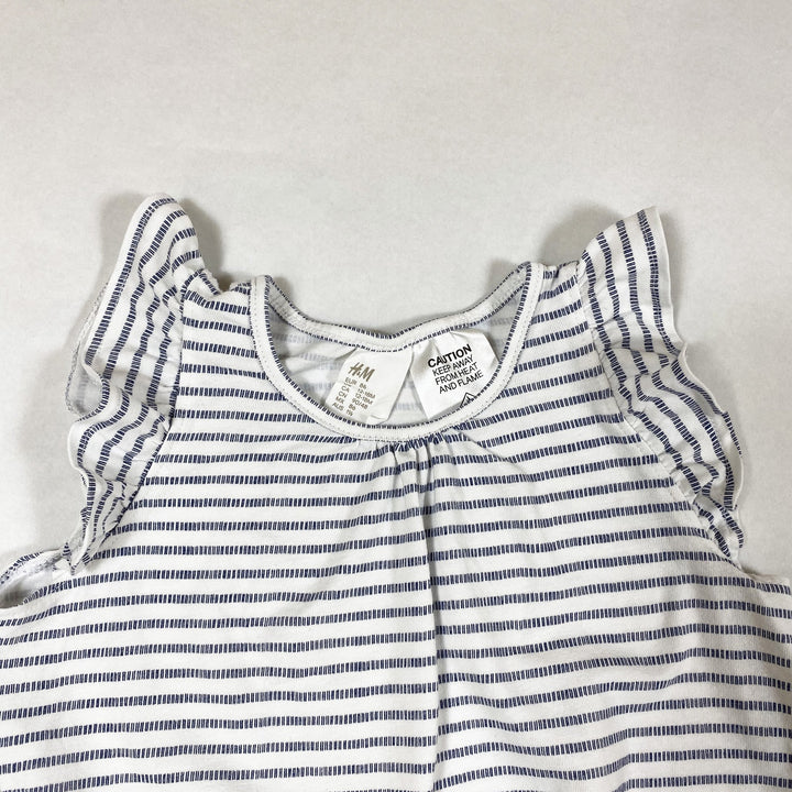 H&M blue and white sleeveless striped romper 86