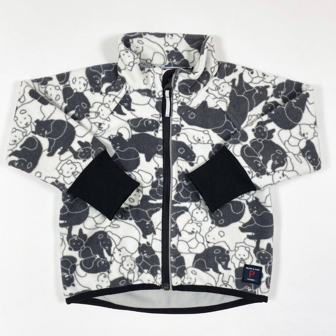 Polarn O. Pyret schwarz/weisse Fleece-Jacke mit Druck 6-9M/74