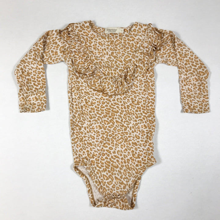 MarMar Copenhagen long-sleeved leopard print body with ruffle detail 1Y