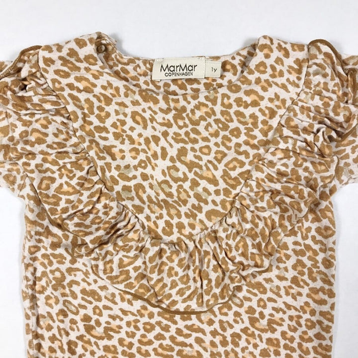 MarMar Copenhagen long-sleeved leopard print body with ruffle detail 1Y